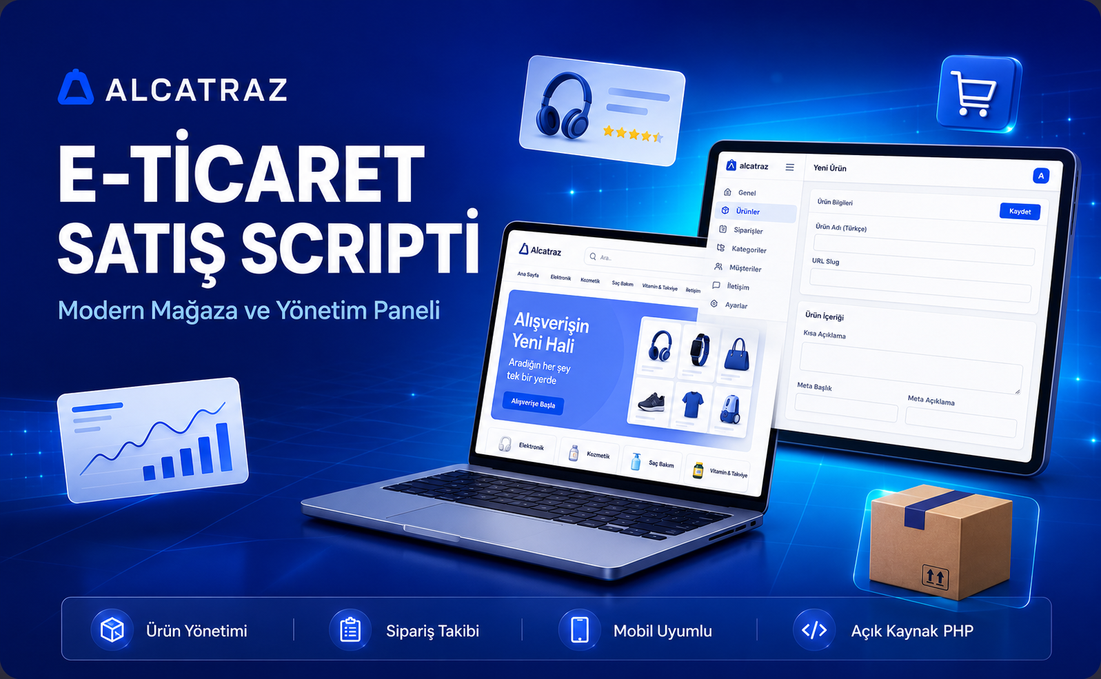 Alcatraz E-Ticaret Satış Scripti – PHP Yönetim Panelli