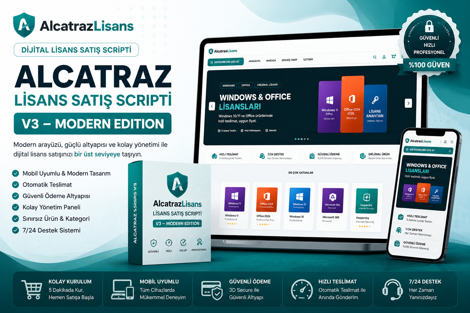 Alcatraz Lisans Satış Scripti V3 – Modern Edition
